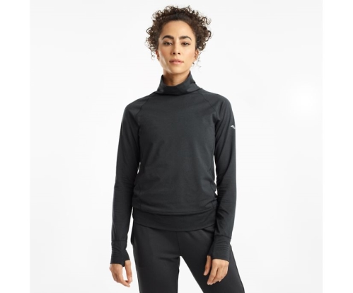 Tenis Saucony Sunday Funnel Neck Mujer Tops Ropa Negras Heather México MX-753-QA